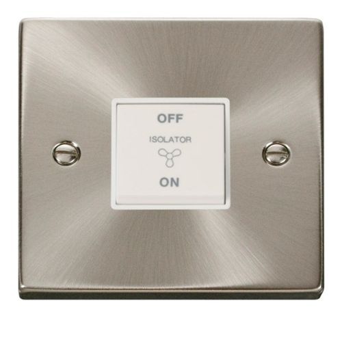 Click Deco Victorian Satin Chrome 10A Fan Isolation Switch