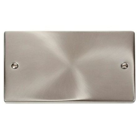 Click Deco Victorian Satin Chrome Vp 2 Gang Blank Plate