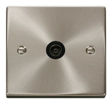 Click Deco Victorian Satin Chrome Vp 1 Gang Single Co Axial Outlet