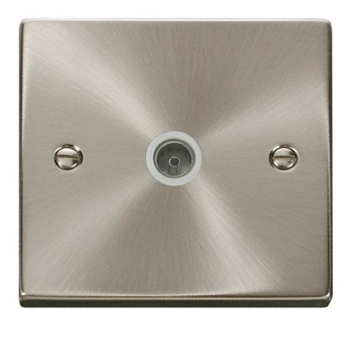 Click Deco Victorian Satin Chrome Vp 1 Gang Single Co Axial Outlet