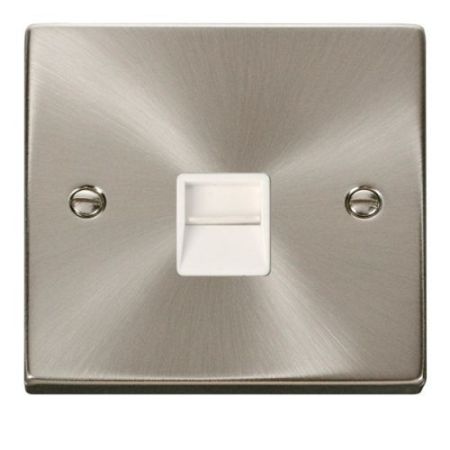 Click Deco Victorian Satin Chrome Vp Telephone Socket Master Wh