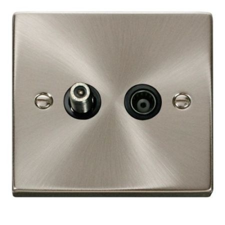 Click Deco Victorian Satin Chrome Vp Satelite Socket & Isolated Co