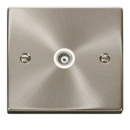 Click Deco Victorian Satin Chrome Vp 1 Gang Isolated Coaxial Socket