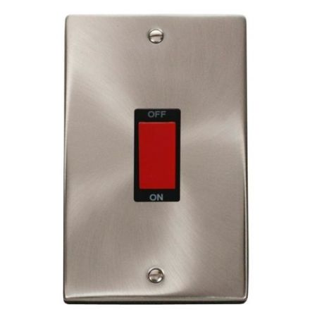 Click Deco Victorian Satin Chrome Vp 2 Gang 45A DP Switch