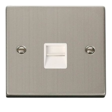 Click Deco Victorian Stainless Steel Single Telephone Socket Master