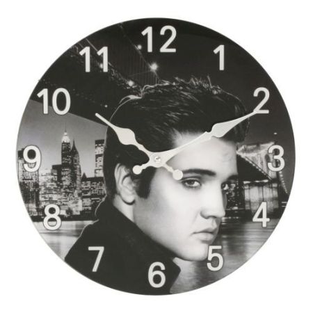 Widdop Iconic Glass Elvis Wall Clock 30cm