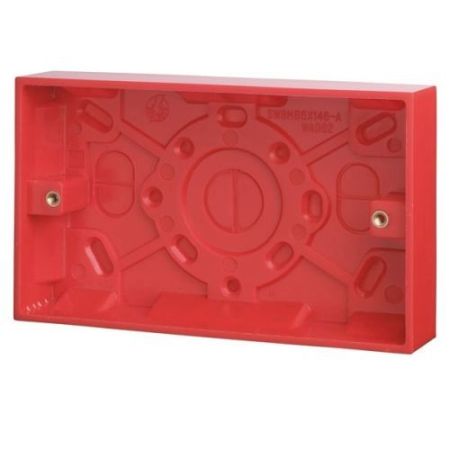 Click Essentials Red Accessories 2 Gang 25mm Deep Pattress Box Red