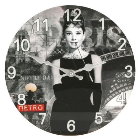 Widdop Iconic Glass Audrey Wall Clock 30cm