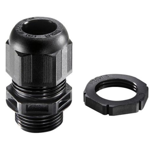 Wiska Black 25mm Gland + Locknut (Each)