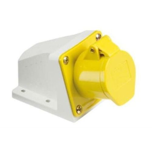 16a 110v 2p + E Yellow Surface Socket