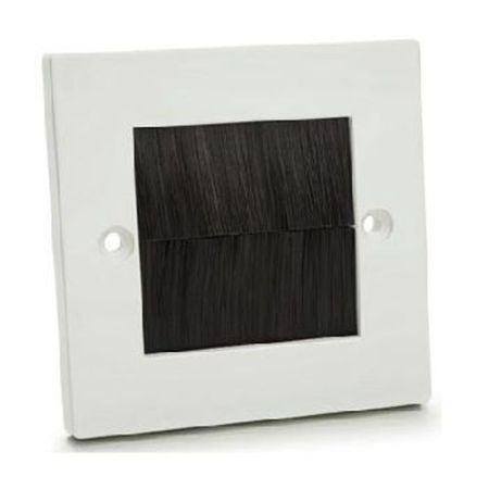 1G Brush Outlet Plate Wh - Blk Brushes
