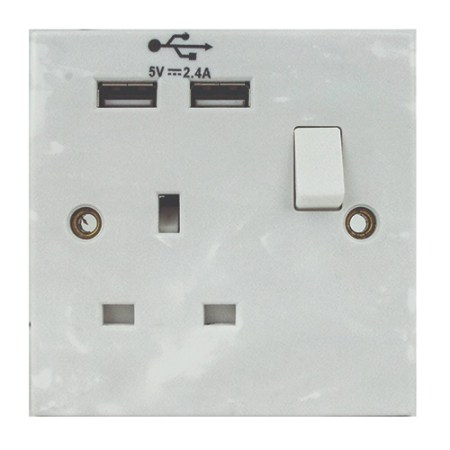 1G Swtched Socket + 2 USB Ports