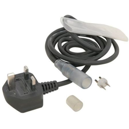 Rope Light Kit - 1.8m Lead and Plug, Heat Sleeving, 2 Pin Connector & End Cap