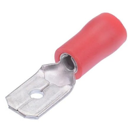 Red 6.3mm Male Terminals 0.5-1.5mm (10)