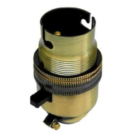 1/2" BC Switched Antique Brass Lampholder