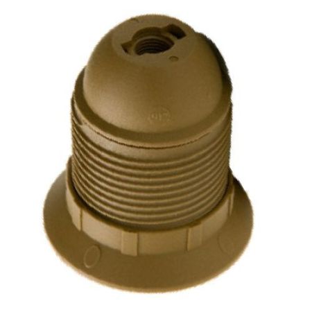Plastic Gold ES Lampholder With 10mm Entry + Shade Ring