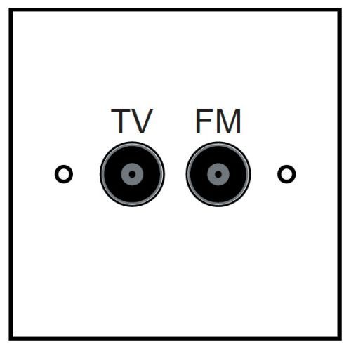 TV / Fm Flush Diplex Twin Plate