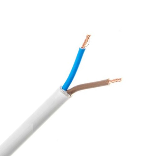 2 Core Oval .50mm Mains Flex 5m White