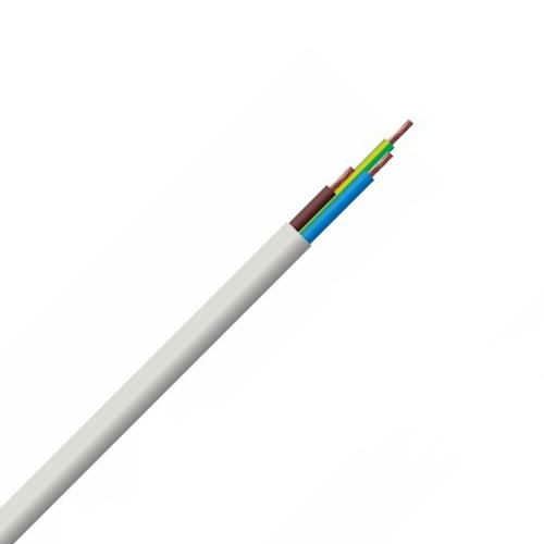 3 Core Round 1.5mm White Mains Flex 10m