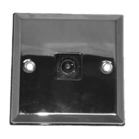 Polished Chrome 1G Coax Socket (Black Ins)