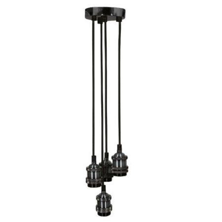 Quad ES Pendant Cord Set Black Chrome