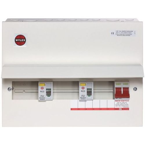 Wylex 10 Way 2 X 80A 30ma Type.A RCDs + 100A M/S High Integ Consumer Unit