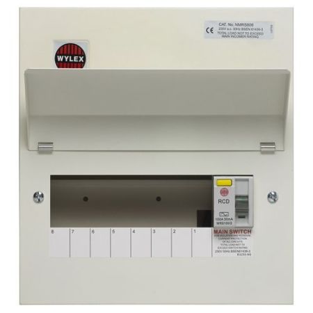 Wylex 8 Way 100A 30ma Type.A RCD Board Metal