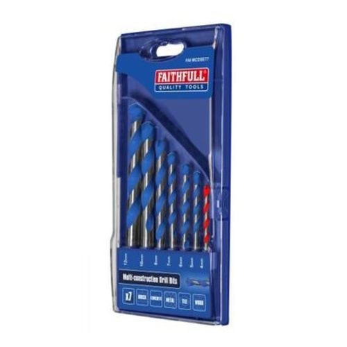 Faithfull 7pc Multi-Construction Drill Bit Set (4-12mm)