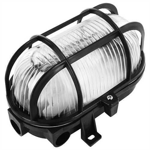 Lyveco 60w ES Oval Bulkhead - 170 X 125 X 105mm - Black