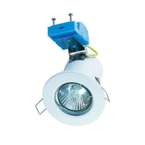 Selectric Fd-103ps White Fire Rated Fixed Steel Downlight Can GU10 50w Max