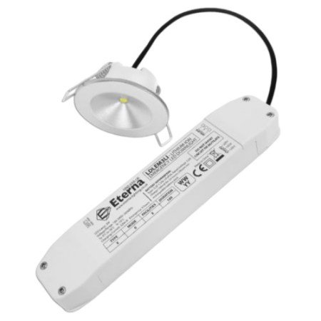 Eterna 2w 160lm Li-Ion Emergency LED Downlight (Wht,Blk,Silv Bezels)