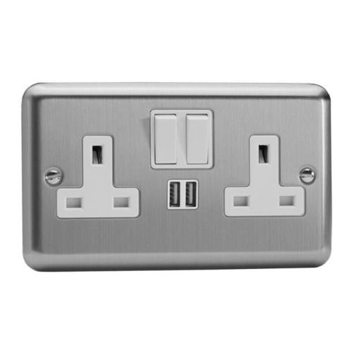 Varilight Chrome 1G USB Socket Bl