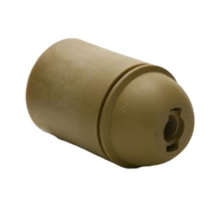 Gold Plain Plastic ES Lampholder With 10mm Entry