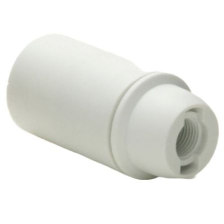 SES White Plain Plastic Lampholder With 10mm Entry