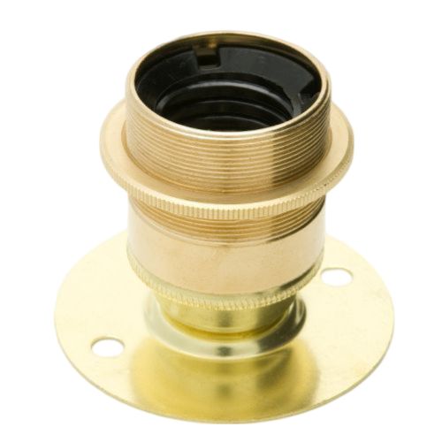 Es Polished Brass Batten Holder With Shade Ring