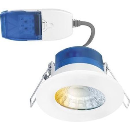 Aurora 240v 4w/6w LED IP65 Fixed Dimm. Fire Rated Downlight Fastrfix White 3000k/4000k/5700k