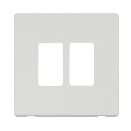 Click Definity Front Plate Metal White Gridpro 2 Gang Definity Plate Mw