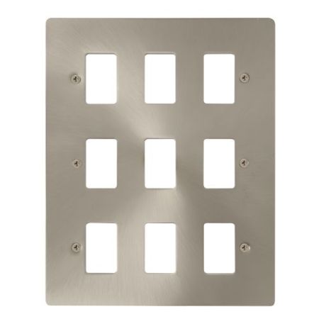 Click Gridpro Define Frontplates Brushed Stainless Gridpro 9 Gang Define Plate Brushed St.