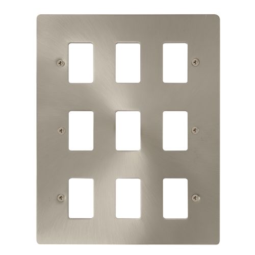 Click Gridpro Define Frontplates Brushed Stainless Gridpro 9 Gang Define Plate Brushed St.