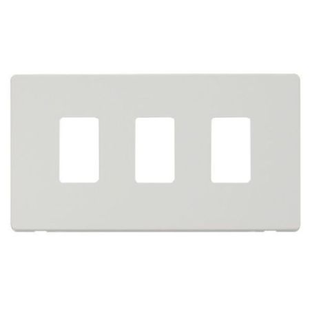 Click Definity Front Plate Metal White Gridpro 3 Gang Definity Plate Mw