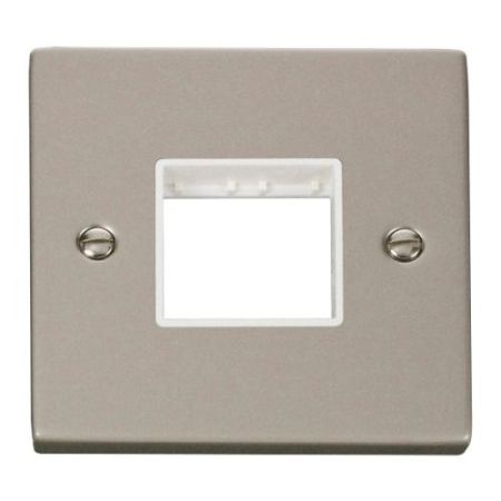 Click 2-Mod Switch Satin Chrome Grid Front (Wht Ins)