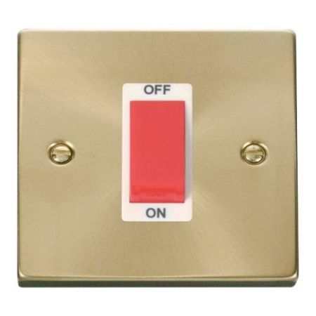 Click Deco Victorian Satin Brass Vpsat/Brass 1 Gang 45A DP Switch