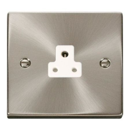 Click Deco Victorian Satin Chrome 1 Gang 2A Round Pin Socket Outlet