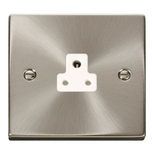 Click Deco Victorian Satin Chrome 1 Gang 2A Round Pin Socket Outlet