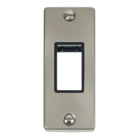 Click Deco Victorian Satin Chrome Sc Single Architrave Plate & Aperture Black