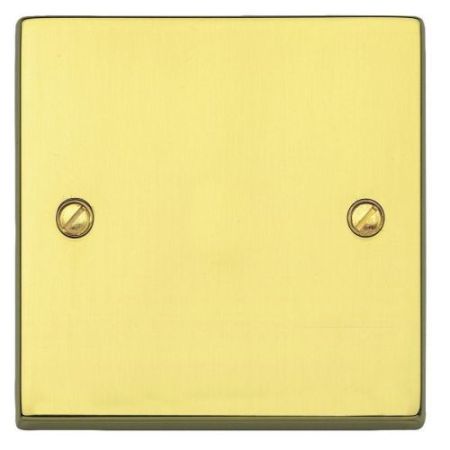 MK 1 Gang Brass Blank Wall Plate Single