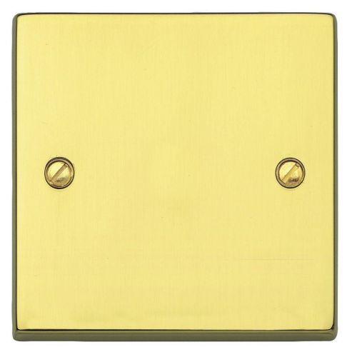 MK 1 Gang Brass Blank Wall Plate Single