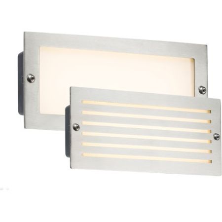 Knightsbridge 230v IP54 5w White LED Recessed Brick Light - Brushed Steel Fascia