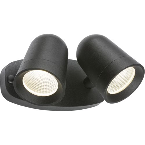 Knightsbridge 230v IP65 18w LED Black Twin Spot Floodlight