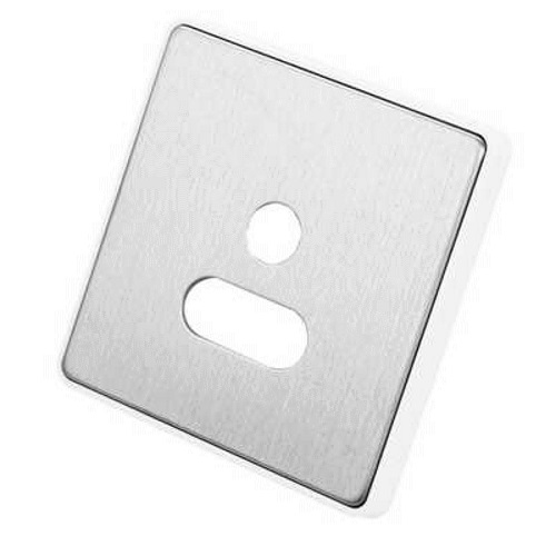 MK Mhfp015sstw Dimensions 1G Unswitched 5A Socket Front Plate White Trim Brushed Stainless